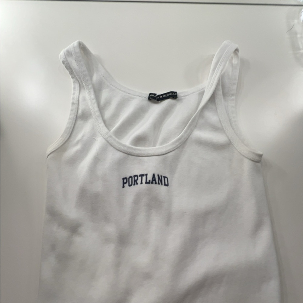 White Portland Brandy Melville tank. ONE SIZE